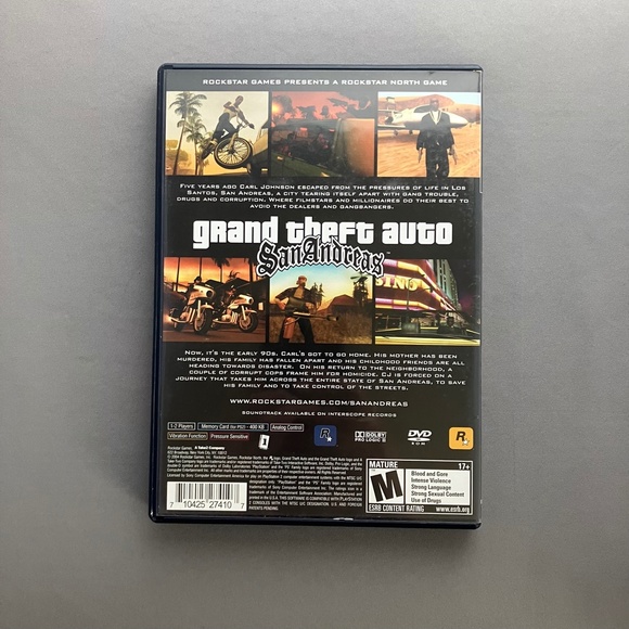 Sony PlayStation2 Grand Theft Auto "San Andreas" Video Game for Mature 17+, VG - Picture 2 of 4